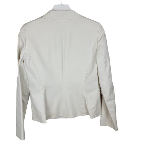 Boutique Essentials Off White Cotton Rayon Evening Jacket Blazer - Size 6 - Picture 4 of 8